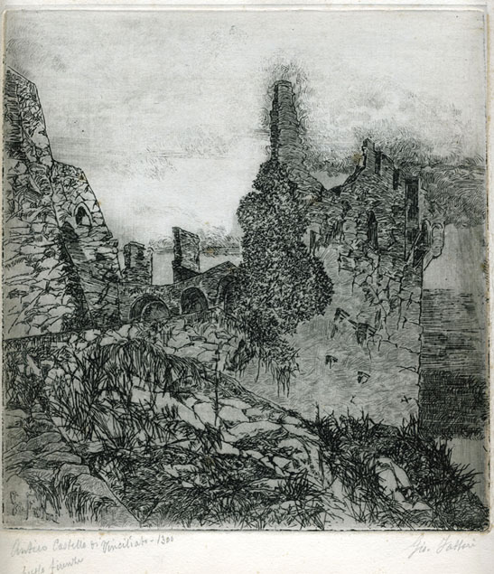 Giovanni Fattori, rovine del castello di Vincigliata